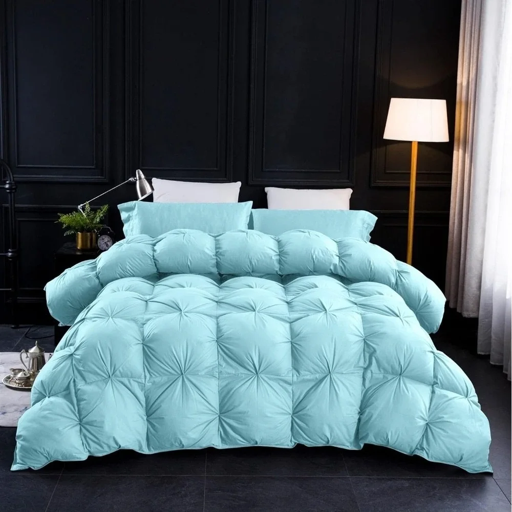 Three Geese Pinch Pleat Waterfowl Feathers and Down Comforter Queen Size Duvet
